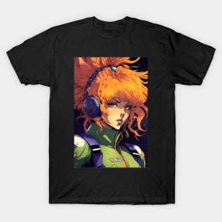 Anime Girl Space Ranger with Orange Hair T-Shirt